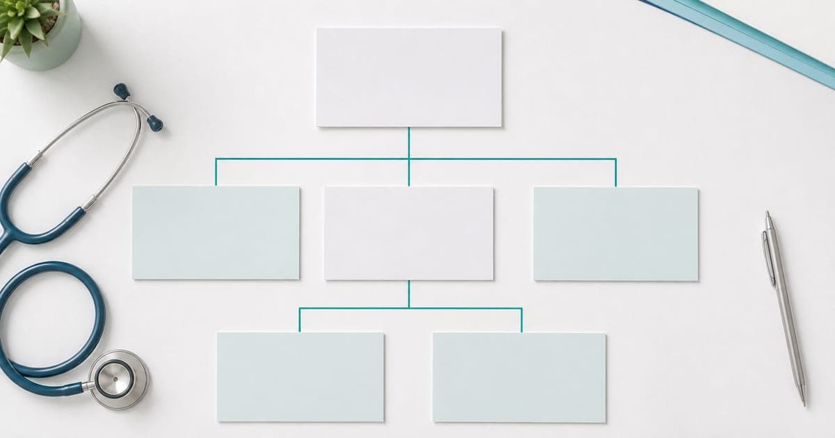 Tarjetas organizadas como la arquitectura de un sitio médico